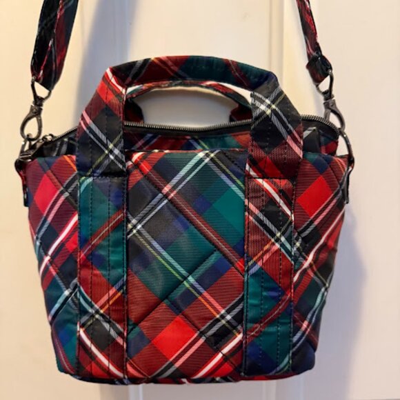 LUG small crossbody tote with handles Tartan plaid mini Dory - Picture 4 of 8